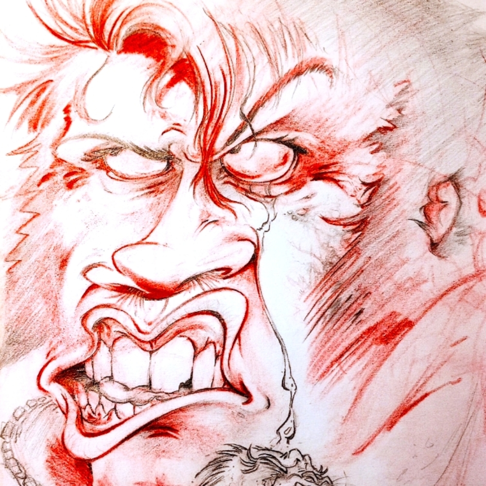 "Tearful Greaser" Original Pencil Drawing by Raven Molisee